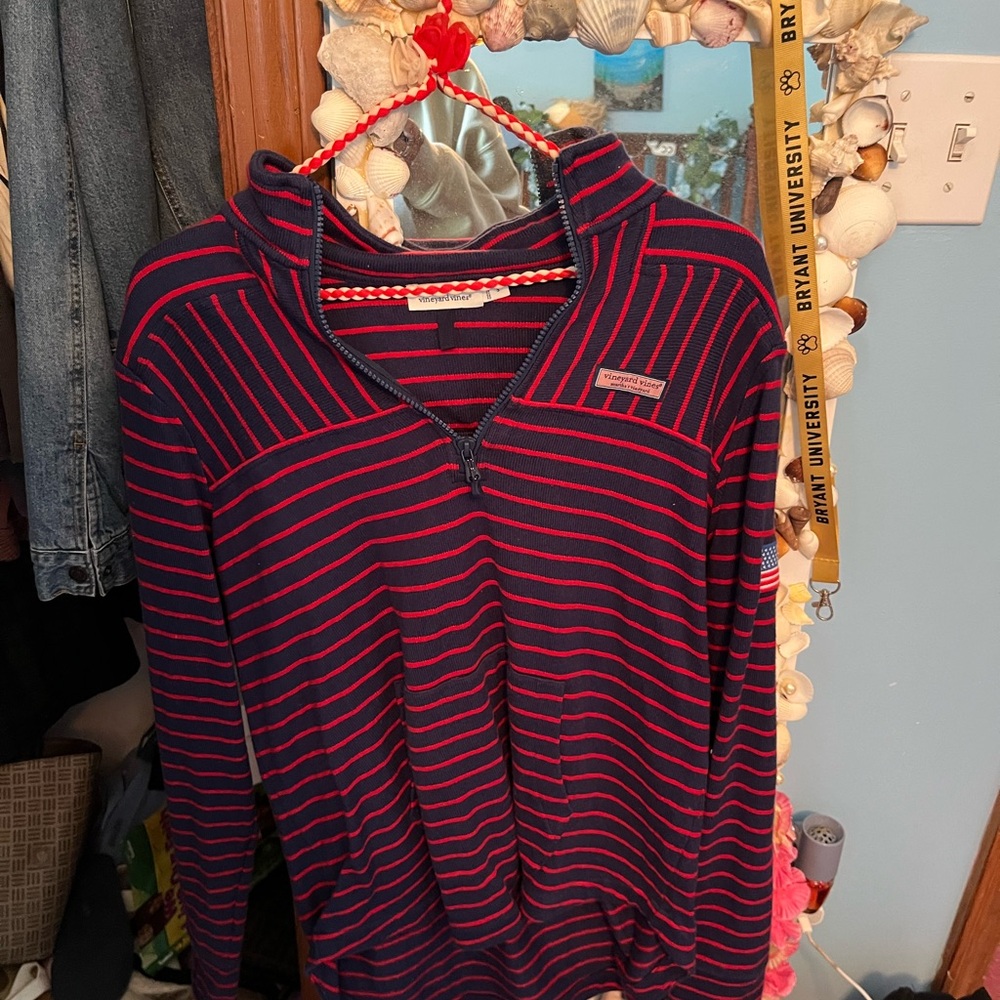 NWOT women’s small vineyard vines stripe quarter zip